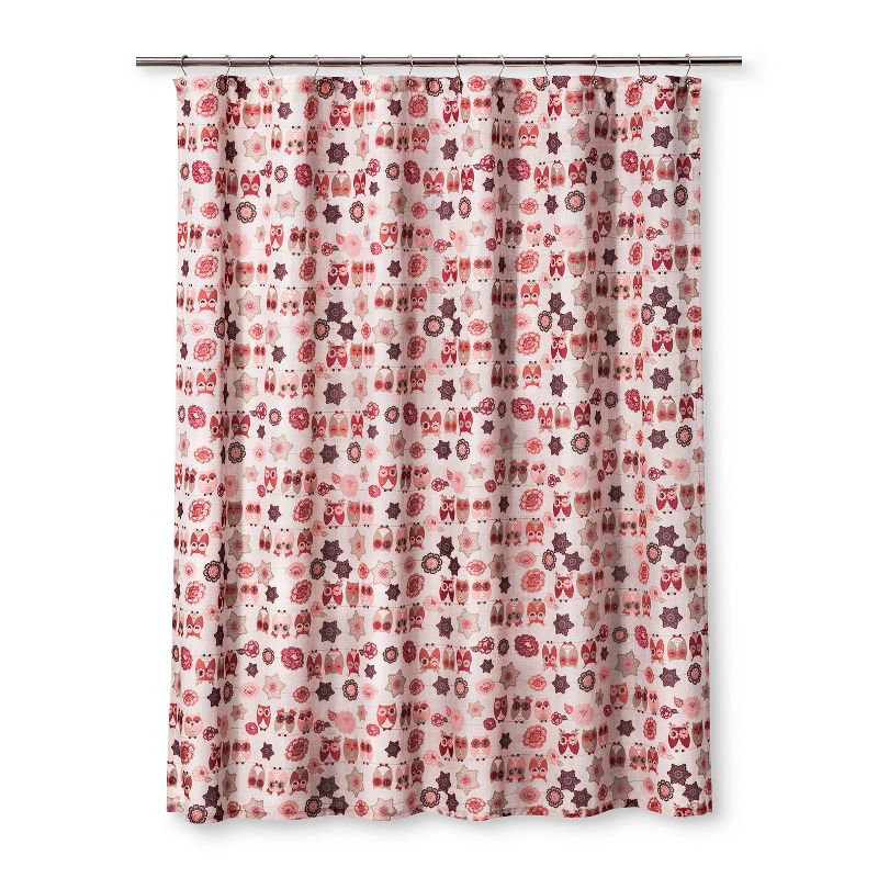 Owl Ya Doin Shower Pink Curtain - Homewear