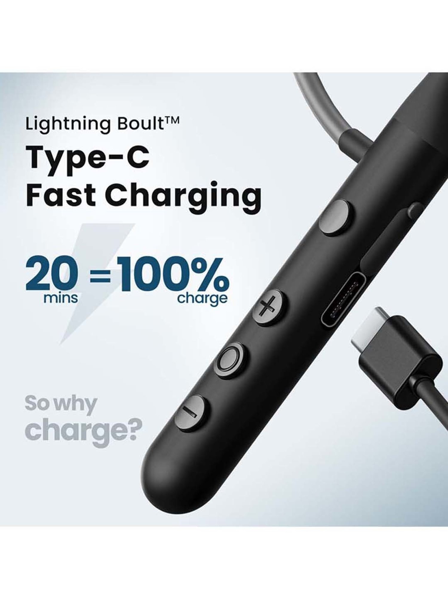 Boult Audio ProBass YCharge Wireless Bluetooth Neckband with Type-C Fast Charging (Black)