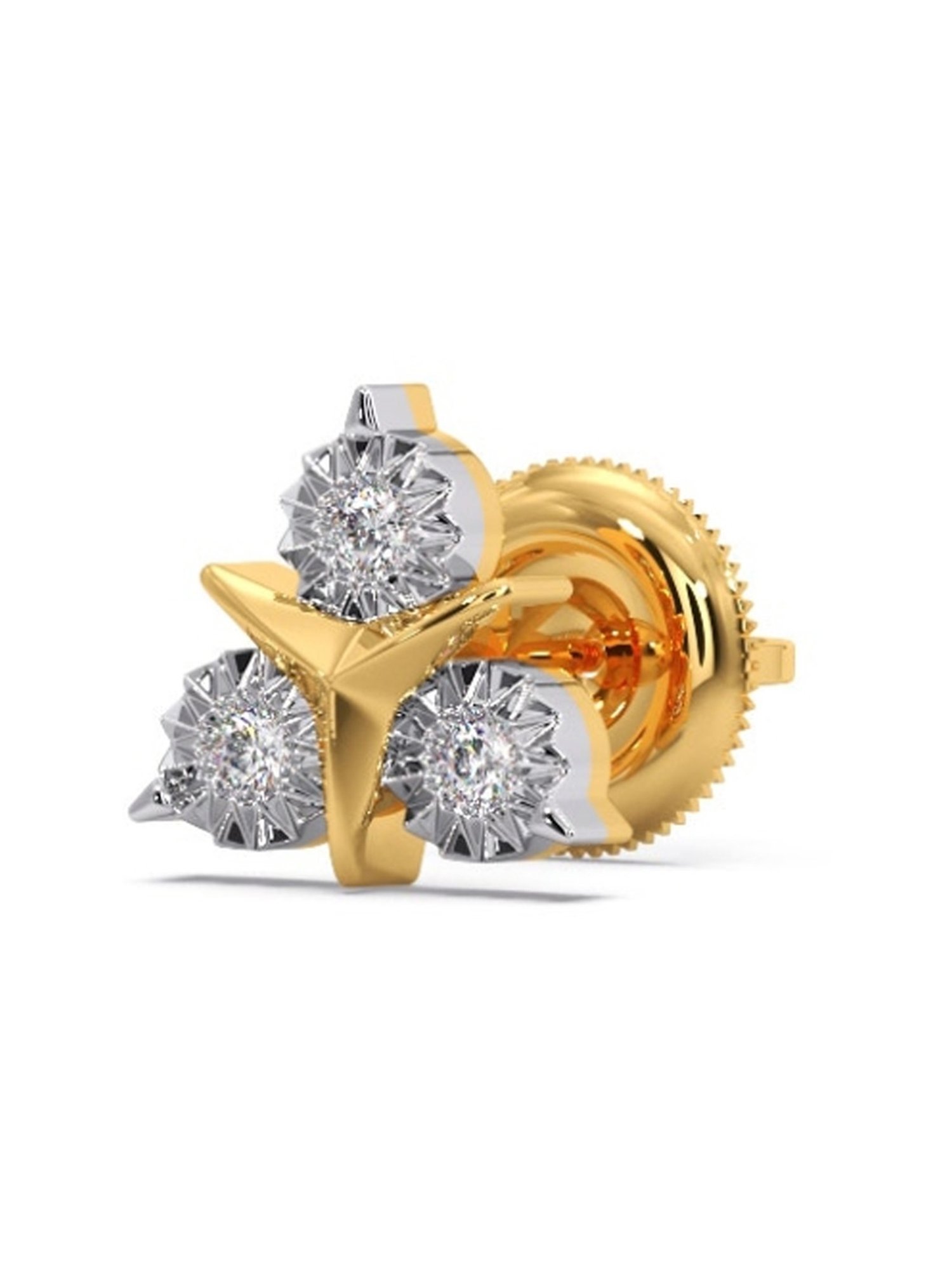 Candere by Kalyan Jewellers Spear 18k Yellow Gold & Diamond Stud Earrings