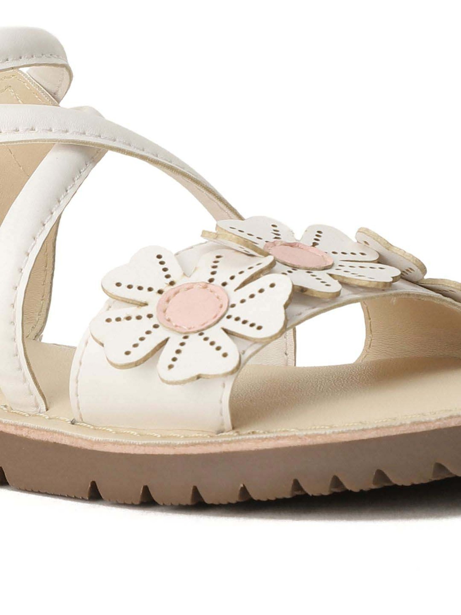 Bubblegummers by Bata Kids White & Pink Cross Strap Sandals