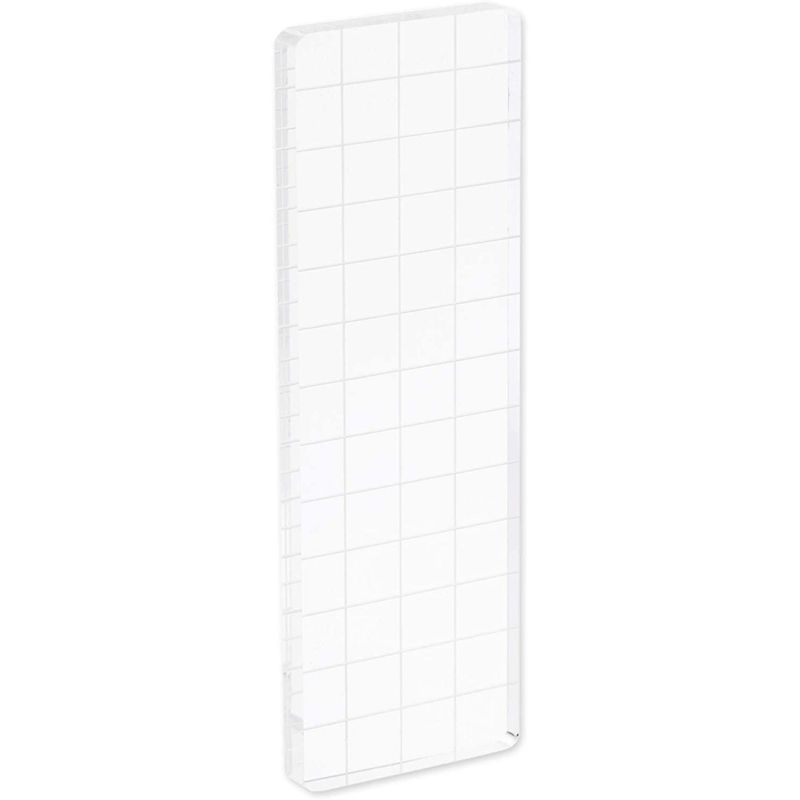 Bright Creations 6 Packs Acrylic Stamp Block Set with Gridlines for Arts and Crafts, 6 Sizes (Clear)