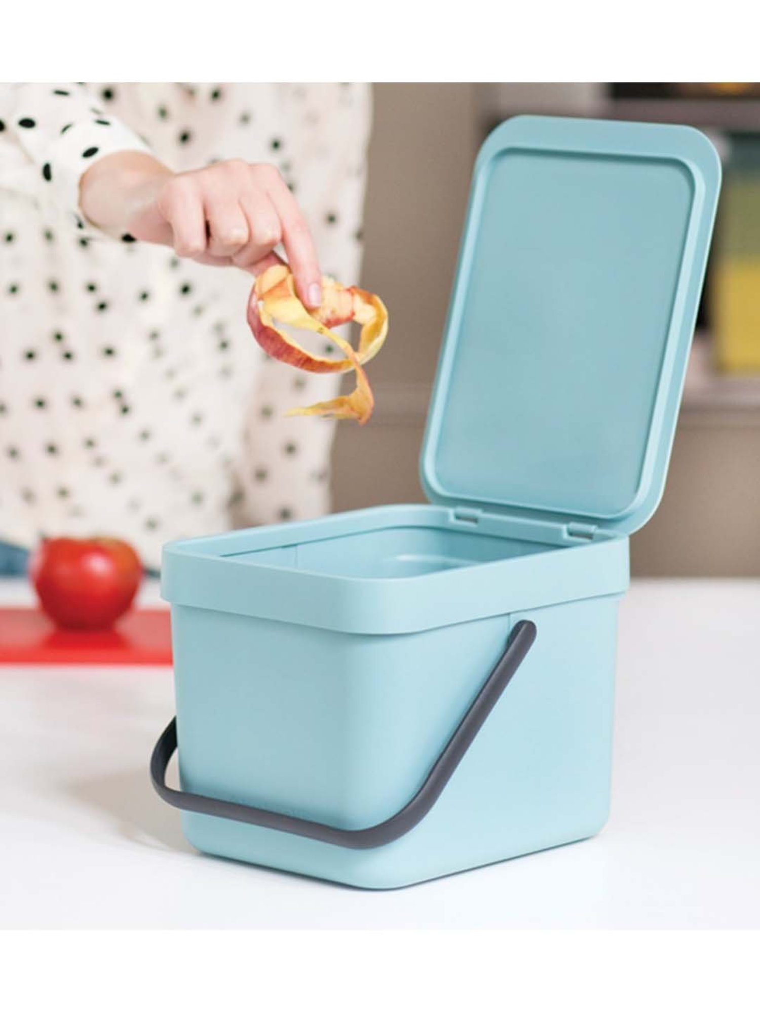 BRABANTIA Sort & Go Mint Blue Plastic Waste Bin (6 L) - Set of 1