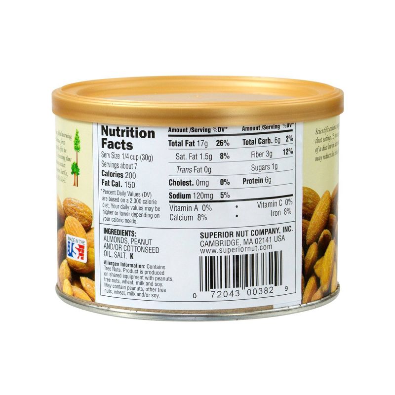 Superior Nut Salted Roasted Almonds - 7.5oz - 12 ct