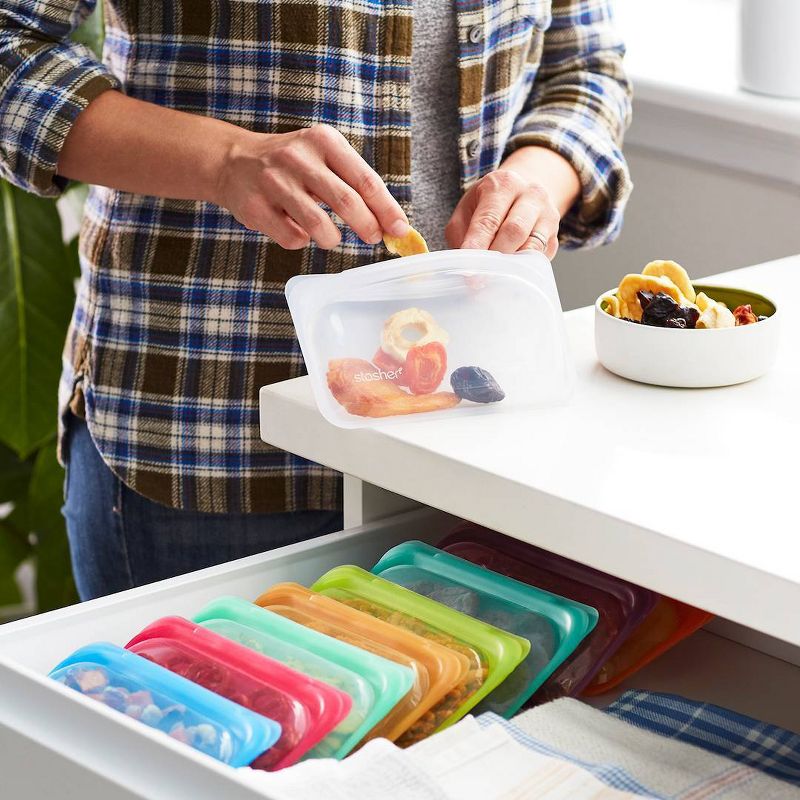 Stasher Reusable Clear Food Storage Snack Bag (Colors May Vary)