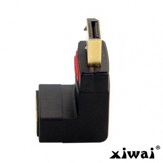 Xiwai Up Angled 90 Degree DP DisplayPort Male to Female Extension Adapter