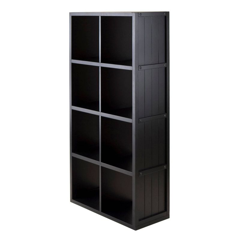 53.11" 9pc Timothy Set Storage Shelf 4X2 with Baskets Black - Winsome