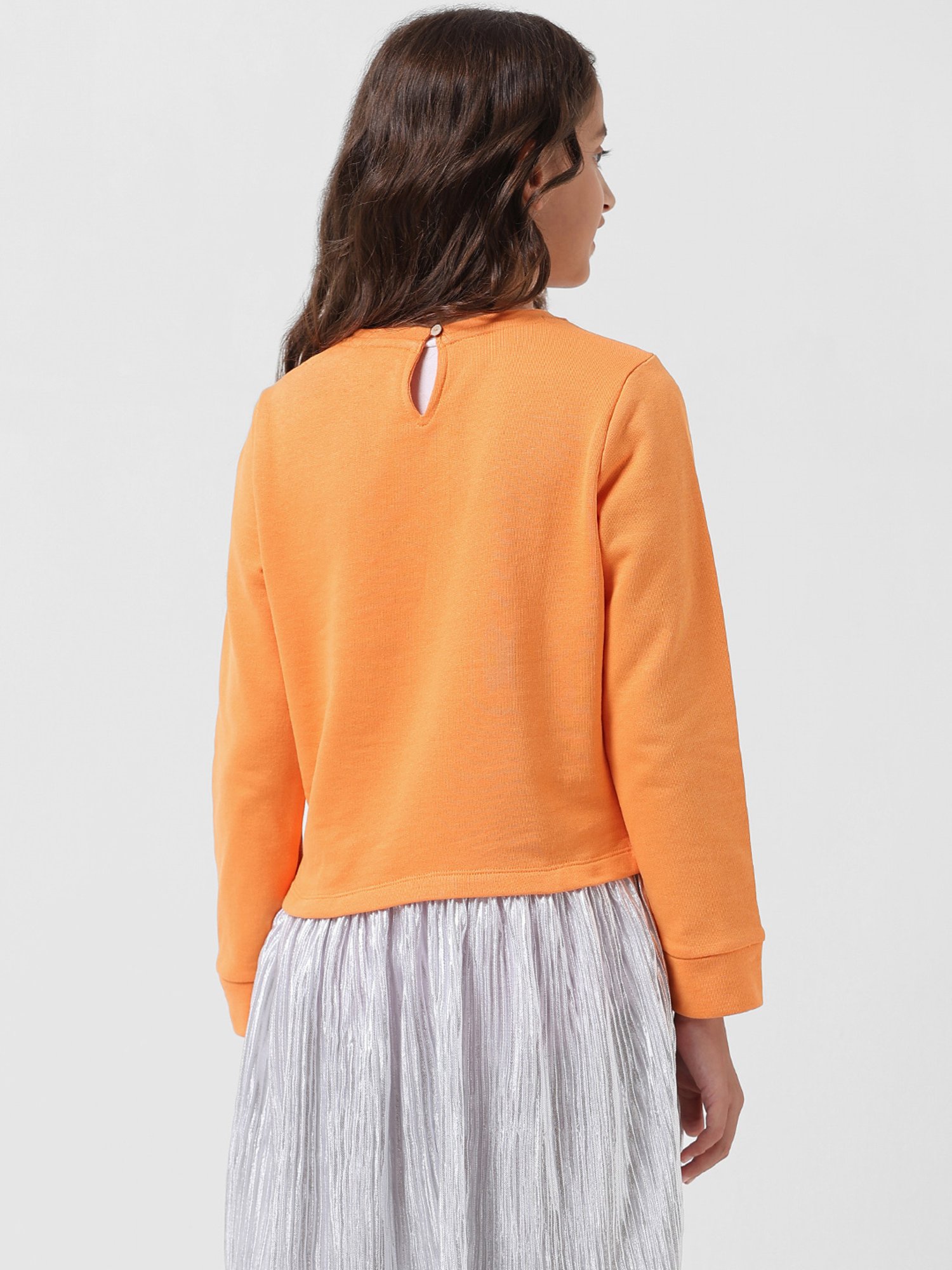 VERO MODA GIRL Orange Printed Full Sleeves Dress