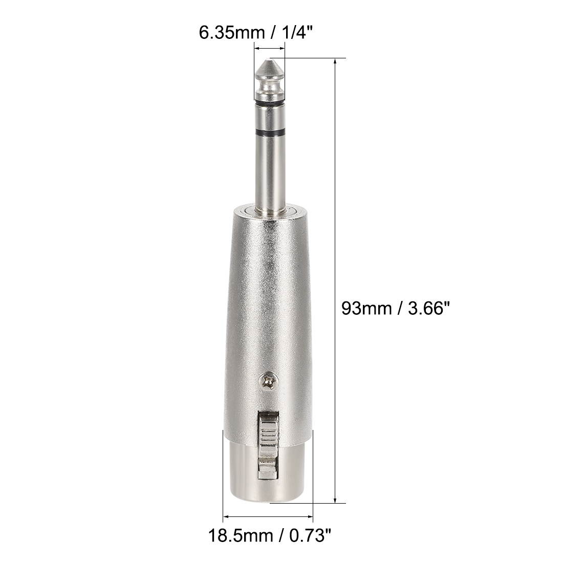 XLR Female to 1/4" Male TRS Adapter,Gender Changer - XLR-F to 6.35mm Stereo Coupler Adapters,Stereo Plug In Balanced Audio Connector,Mic Plug 3pcs