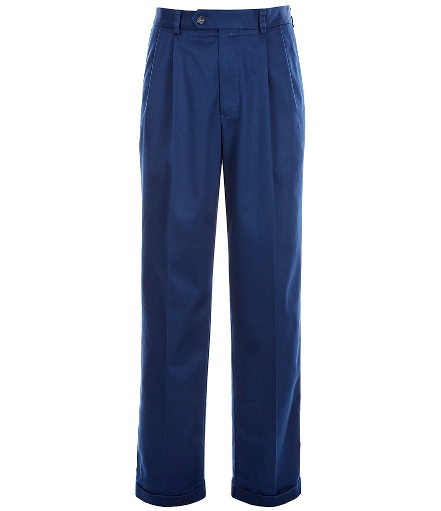 Roundtree & Yorke TravelSmart CoreComfort Non-Iron Pleated Classic/Relaxed Fit Chino Pants