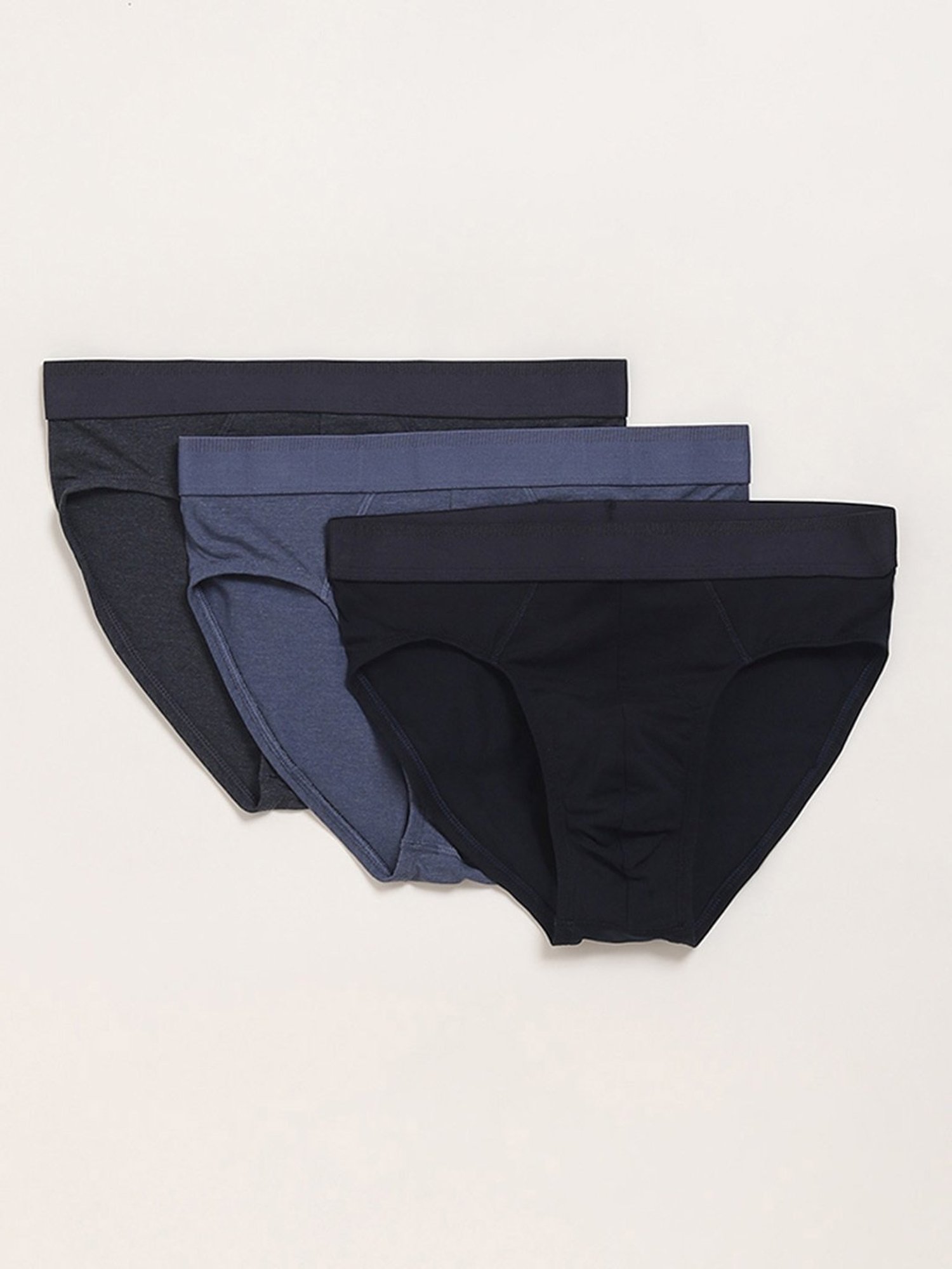 WES Lounge by Westside Solid Blue Briefs - Pack of 3
