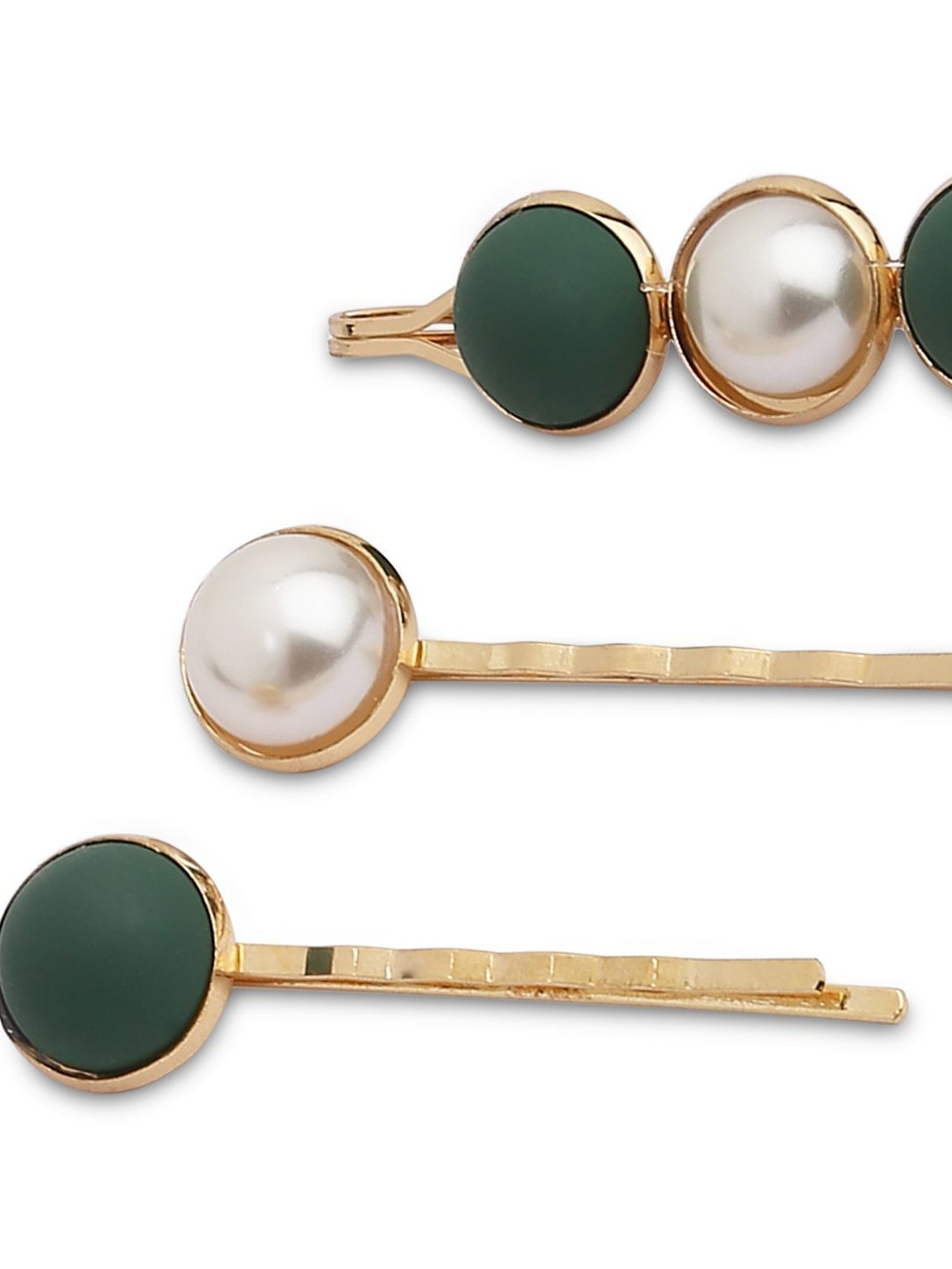 Golden Embellished Hair Clip - Set of 3