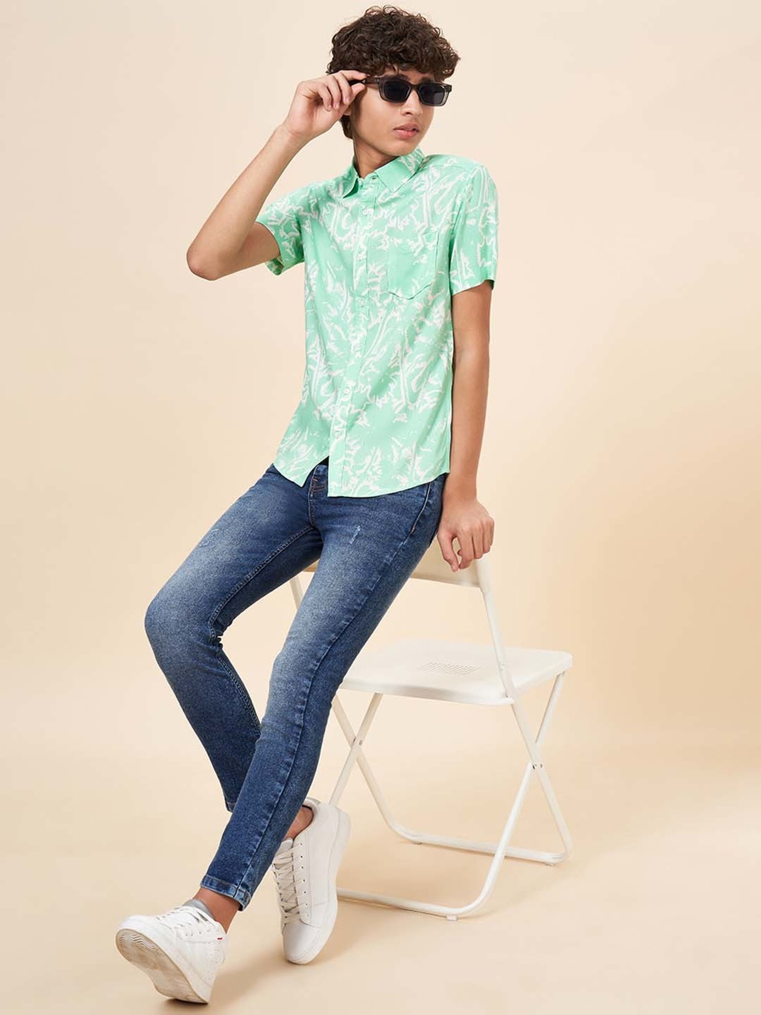 Coolsters by Pantaloons Kids Mint Green Printed Shirt