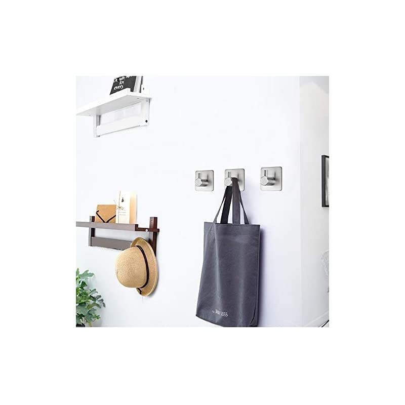 Hooks Heavy Duty Wall Hooks Waterproof Stainless Steel Hooks for Hanging Coat, Hat,Towel Robe Hook Rack Wall Mount- Bathroom and Bedroom 4-Packs