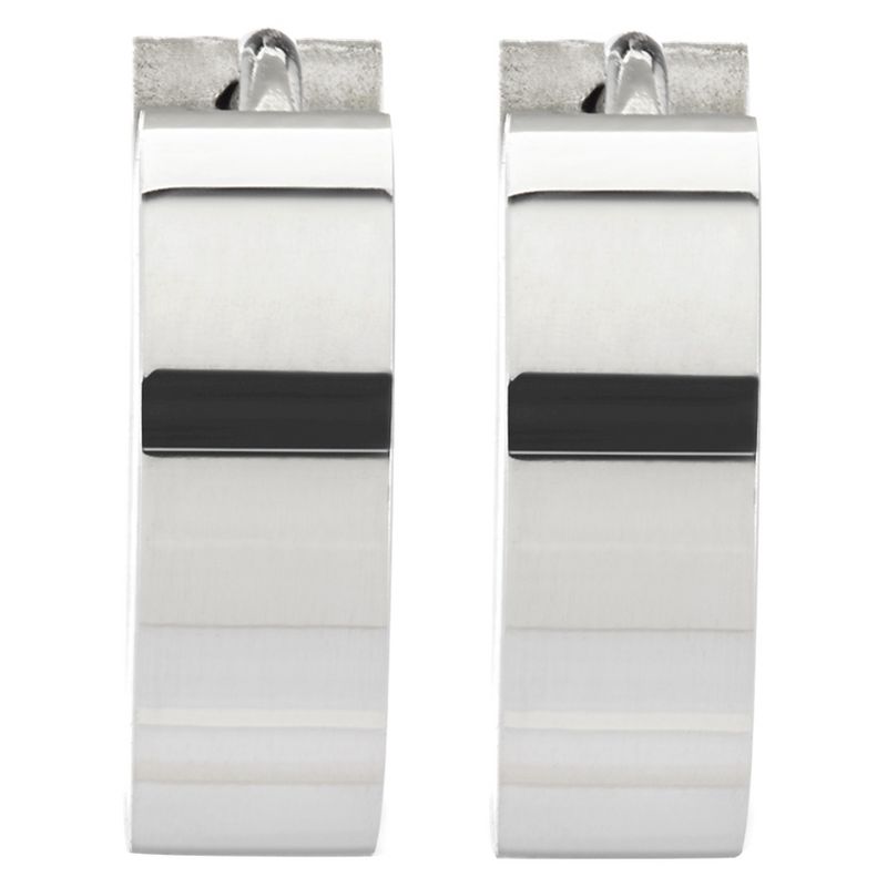 West Coast Jewelry Stainless Steel Polished Hoop Earrings