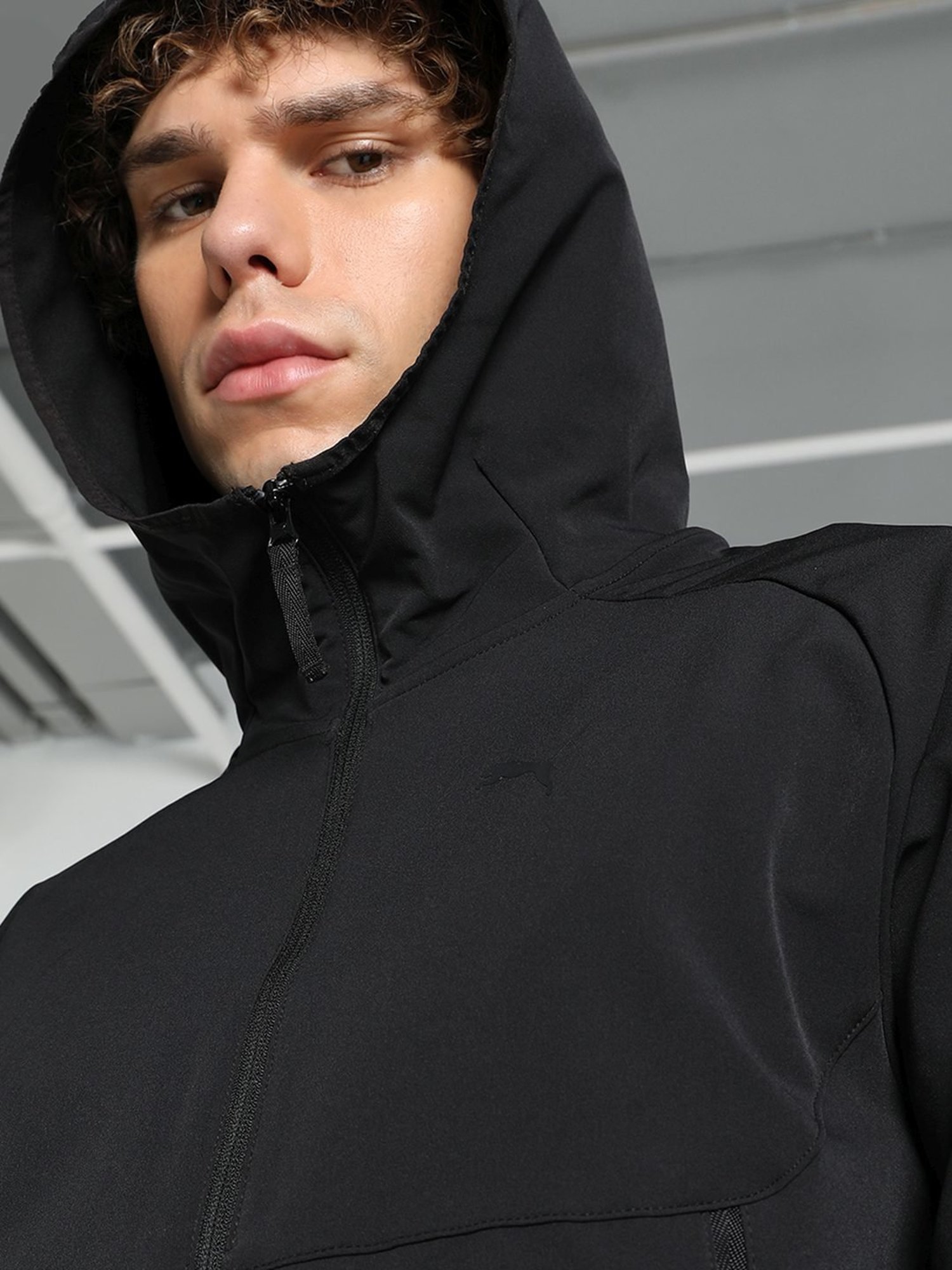 Slowave Teal Regular Fit Sports Hooded Jacket