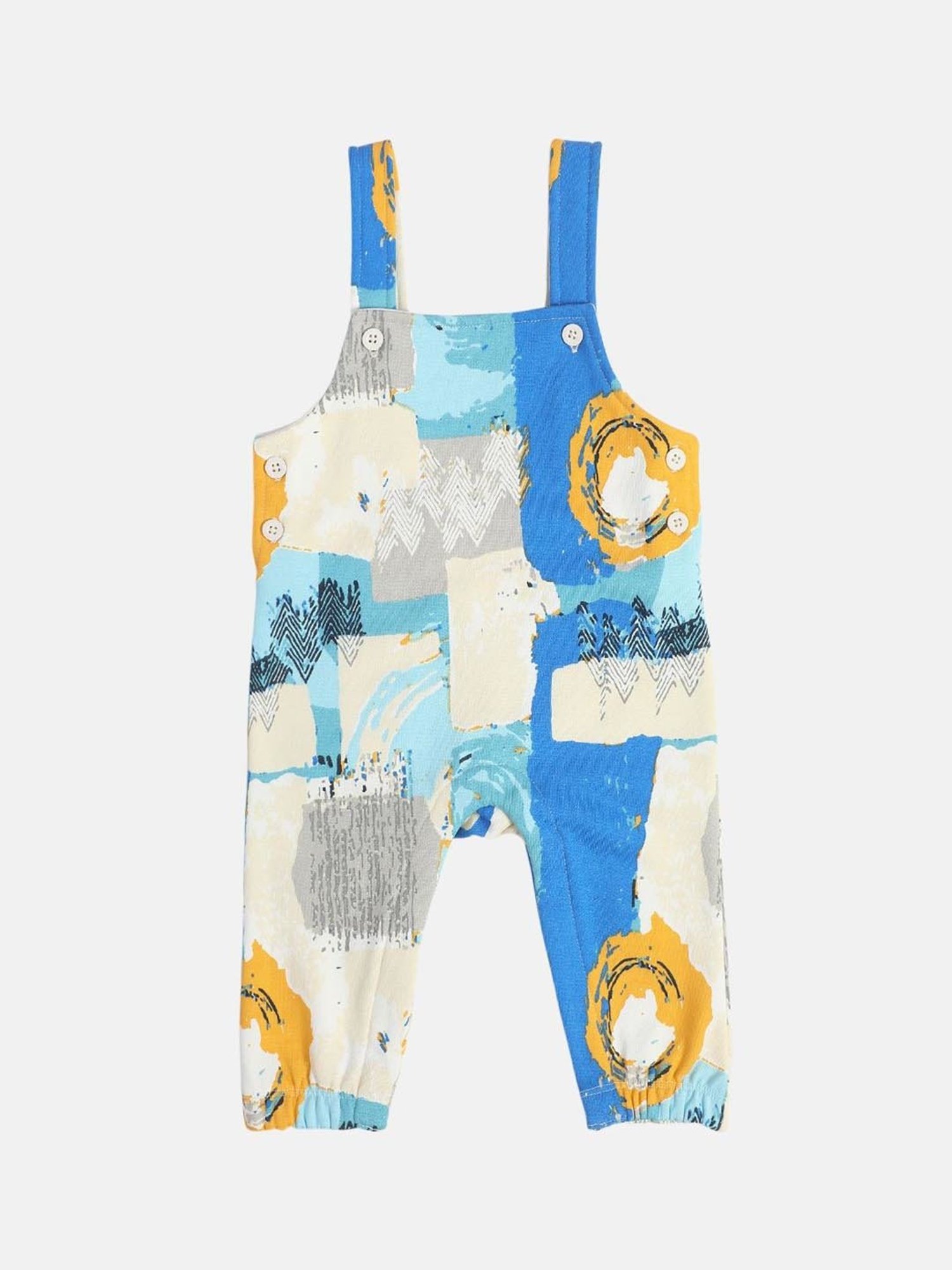 MINIKLUB Boys Multicolor Cotton Printed Full Sleeves Dungaree Set