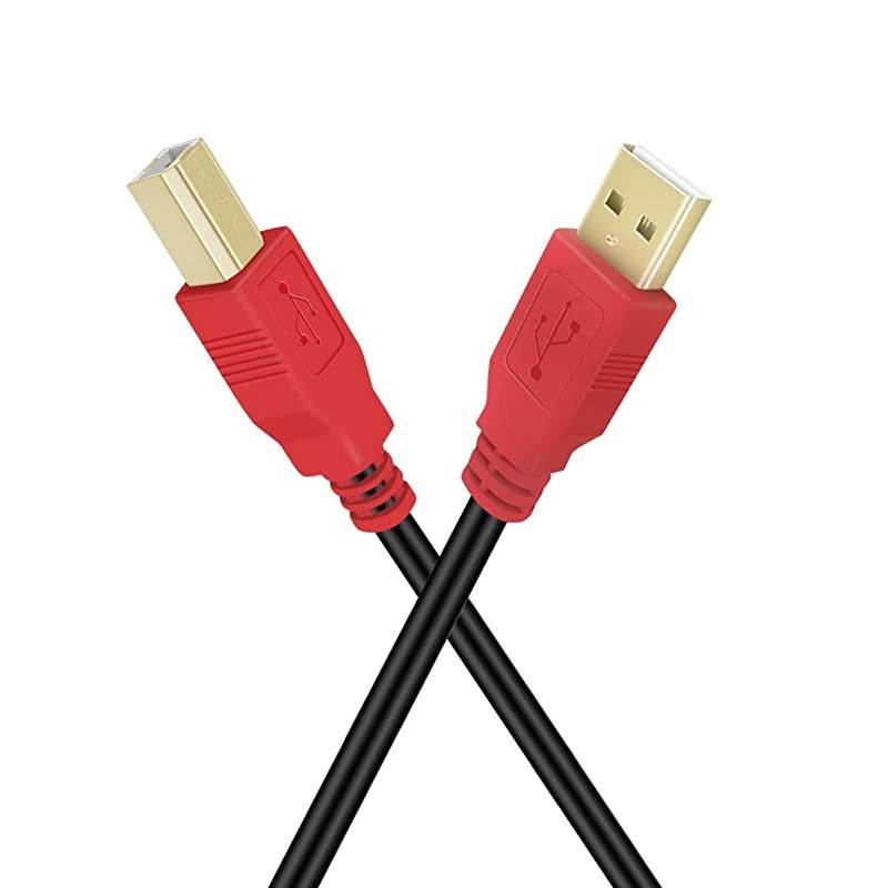 Cable 25 ft USB 20 Cable Cord Type AMale to BMale Cable for for HP Canon Epson Dell Samsung etc 8M25Feet