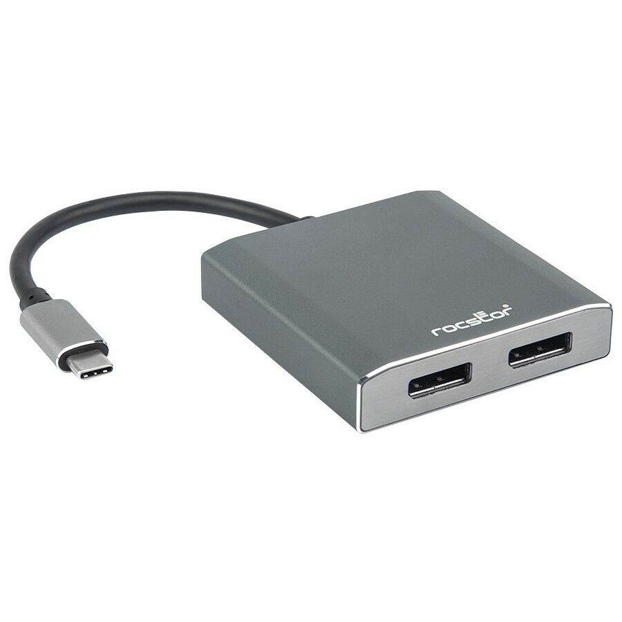 Rocstor Premium Usb-c To Dual Displayport Multi Monitor Adapter - 4k 60hz - Usb