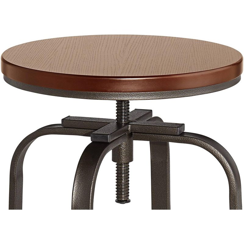 Elm Lane Radin Hammered Bronze Adjustable Height Swivel Bar Stool