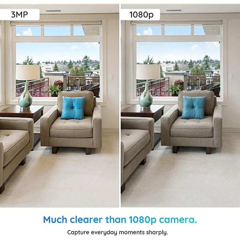 Home Security Camera System  3MP HD Plugin Indoor WiFi Camera Pan Tilt Pet Camera Baby Monitor Night Vision 2 Way Audio Motion Alerts 7 Day Free CloudLocal SD Card Storage E12 Pack