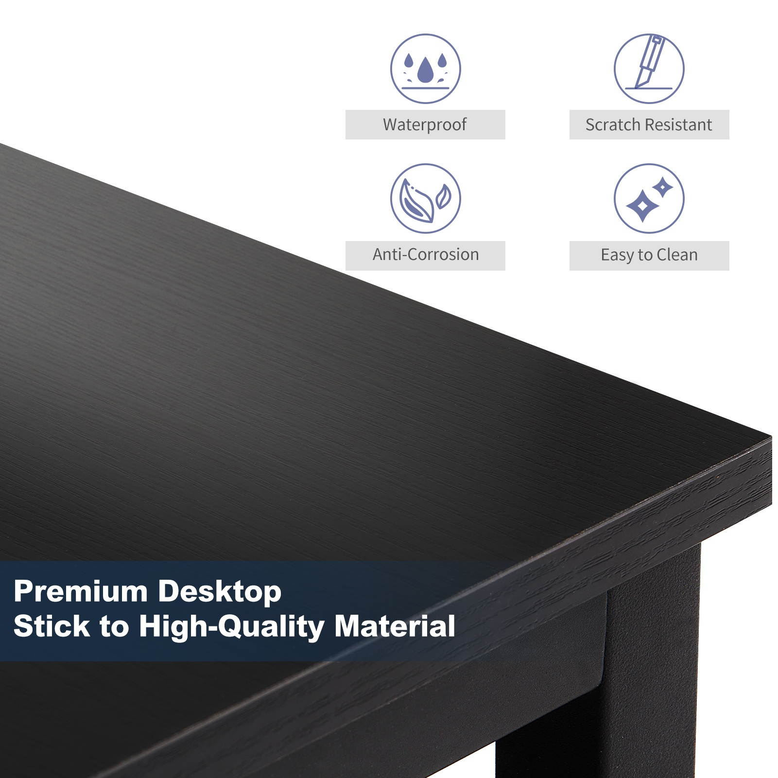 Gome Computer Desk with Shelves Storage, 55" Modern Home Office Desk for Small Spaces, Student Writing PC Desk for Teens Bedroom, Industrial Work Study Desk Wood Desk with Mouse Pad & Hanging Hook