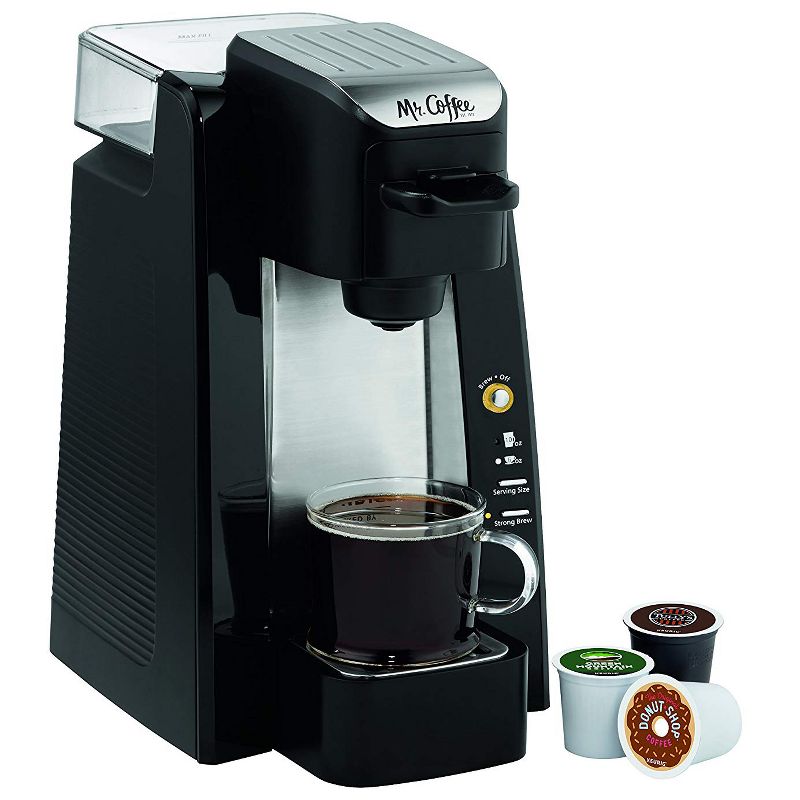 Mr. Coffee Convenient Brew Versatile Single Serve K Cup and Ground Coffee Maker with Reusable Filter, Black