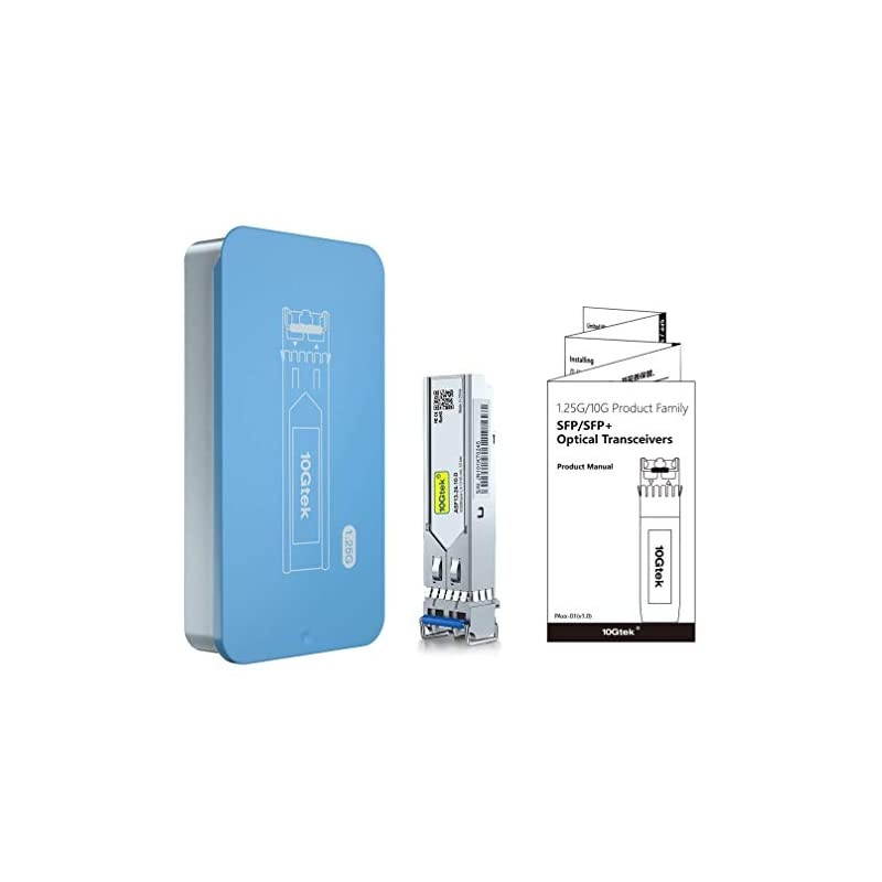 SFP Transceiver 1000Base-LX, 1310nm SMF, up to 10 km, Compatible with Intel, Ubiquiti, Mikrotik, D-Link, Supermicro, Netgear and More