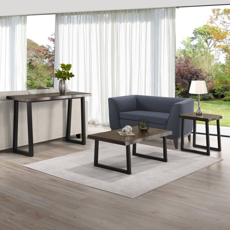 Jennings Live Edge Cocktail Table Cherry/Black - Steve Silver Co.