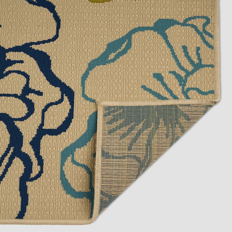 8' x 10' Le Soleil Outdoor Rug Black/Ivory - Linon