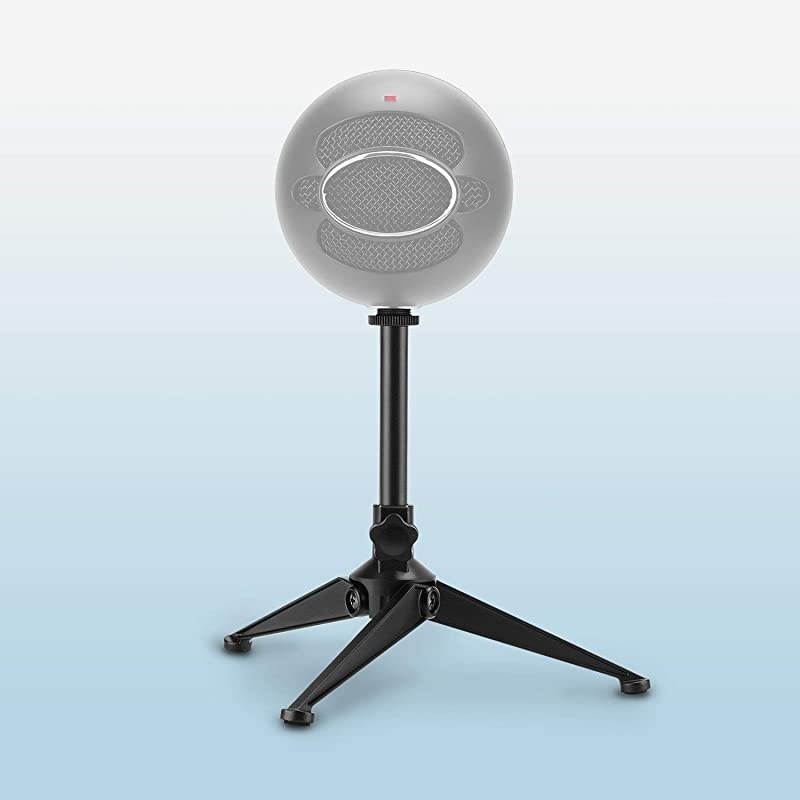 Desk Mic Stand Universal Adjustable Desktop Microphone Stand Portable Foldable Tripod Mic Table Stand with Small Plastic Microphone Clip For Sm57 Sm58 Sm86 Sm87 Blue YetiBlue Snowball iCE