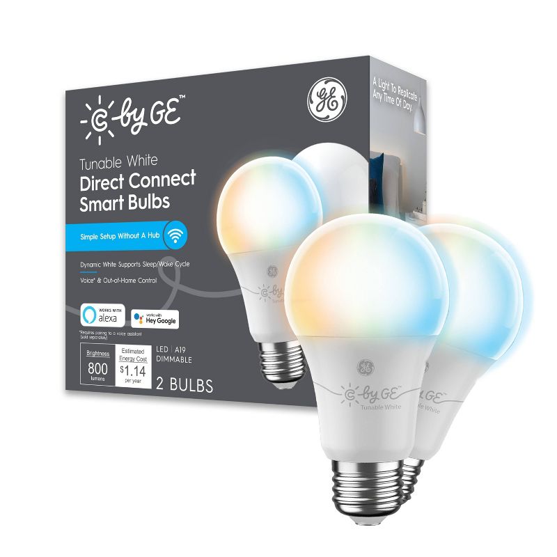 General Electric 2pk Tunable Smart LED Bulb A19 White