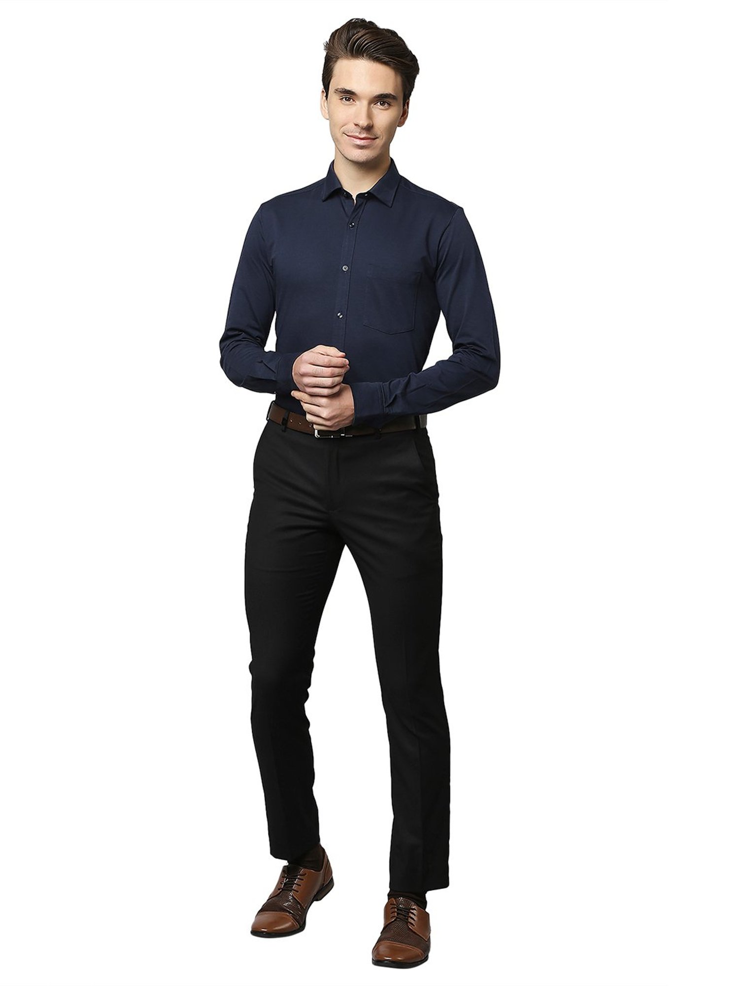 Park Avenue Navy Slim Fit Shirt