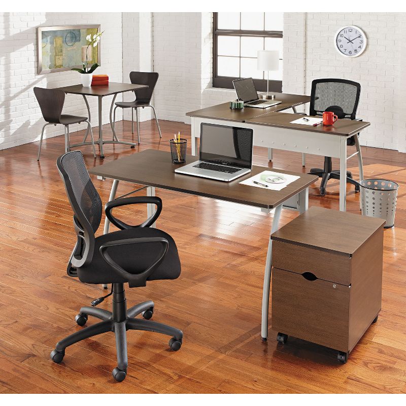 Linea Italia Trento Line L-Shaped Desk 59-1/8w x 59-1/8d x 29-1/2h Mocha/Gray TR737MOC