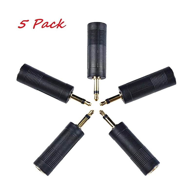 5 Piece Professional Converter Adapter 35mm 18 Male to 635mm 14 Female Mono Audio Mic Plug Adapter Jack Microphone Accessory