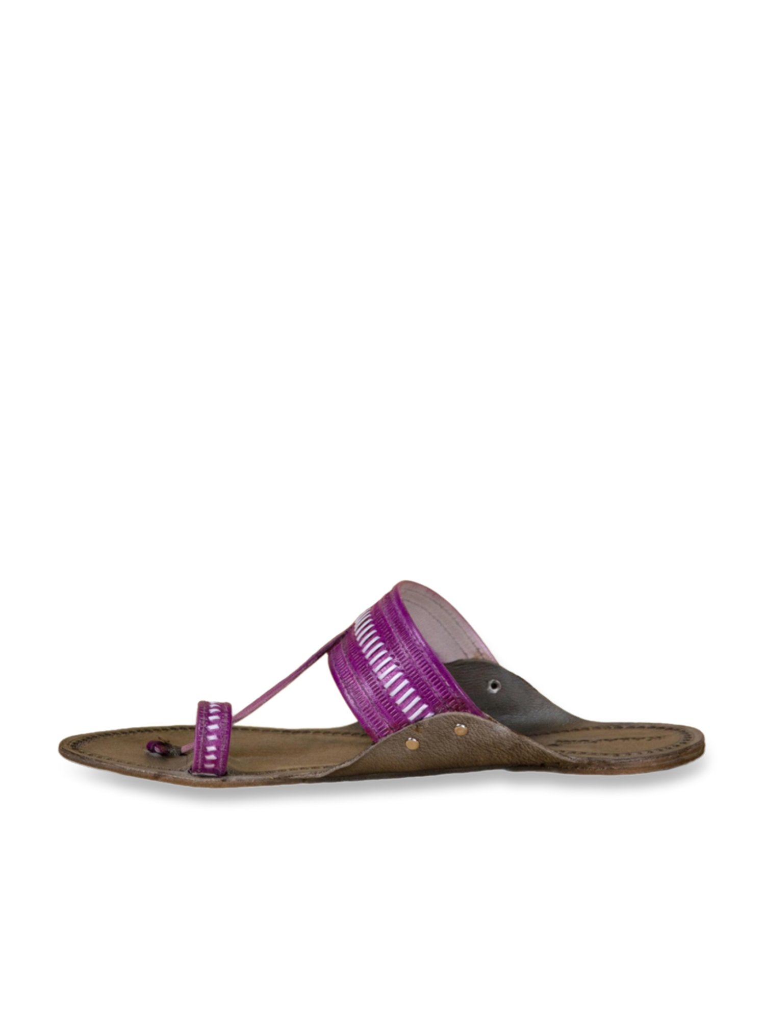 Kalapuri Men's Grey Kolhapuri Sandals