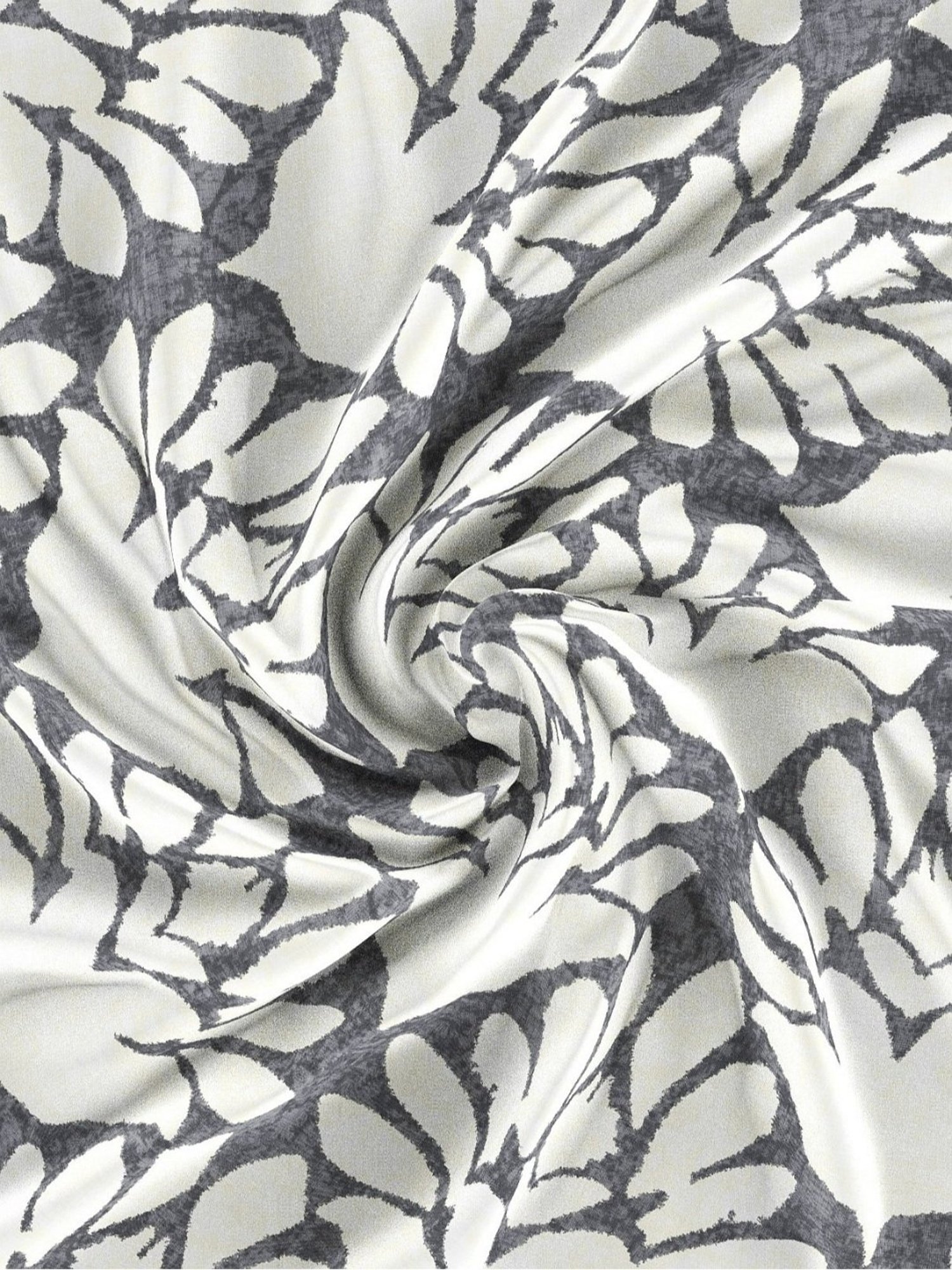 Dreamscape Floral Grey 140 TC Cotton Single Bedsheet with Pillow Cover