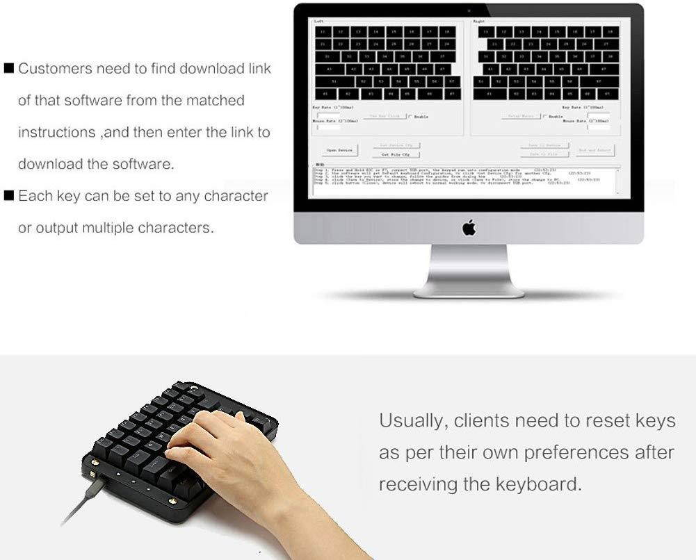 Koolertron Mechanical Gaming Keyboard, Professional Single-Handed Keypad with 43 Programmable Keys Macro Setting, Cherry MX Brown