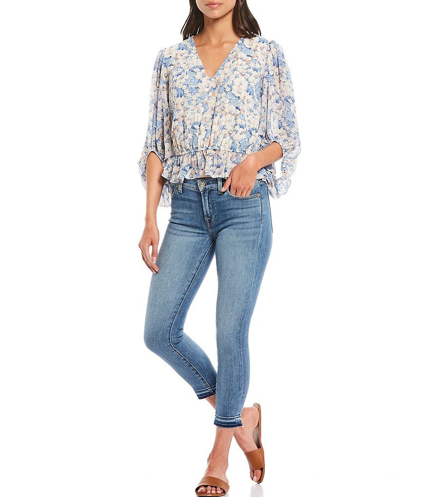 7 for all mankind Cropped Skinny Released Hem Jeans