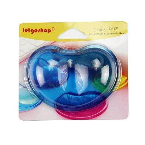 LetGoShop Silicone Gel Wrist Rest Cushion Heart-Shaped Translucence Ergonomic Mouse Pad Cool Hand Pillow Effectively Reduce Wrist Fatigue and Pain(Blue)