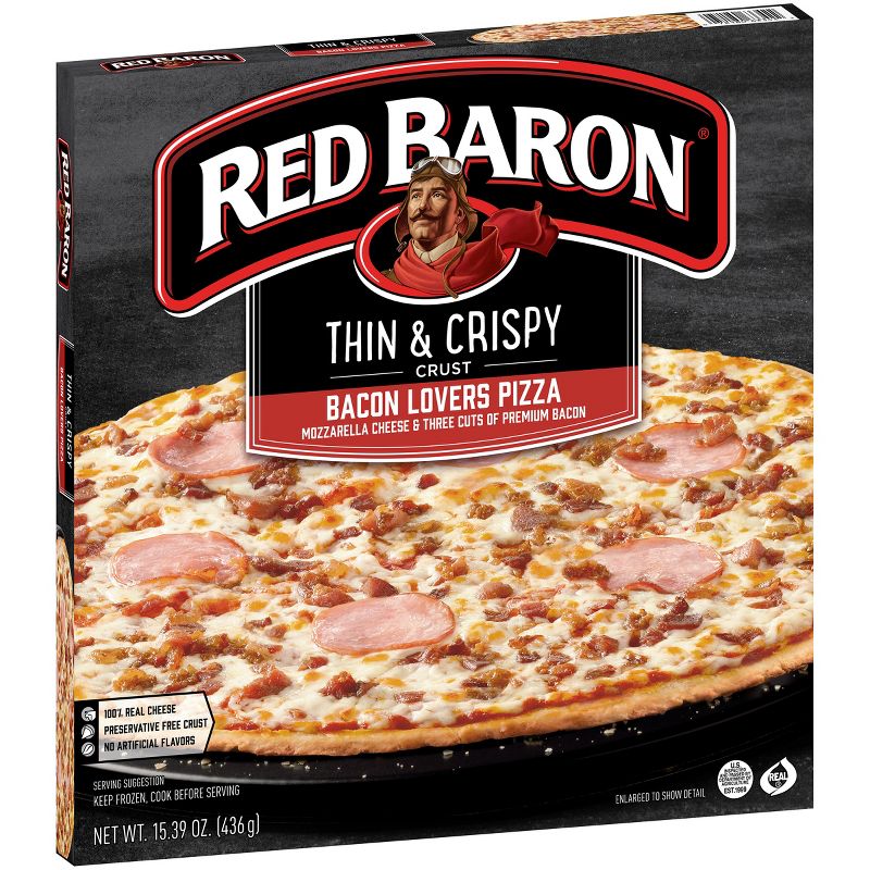 Red Baron Thin Crust Bacon Lovers Frozen Pizza - 15.39oz
