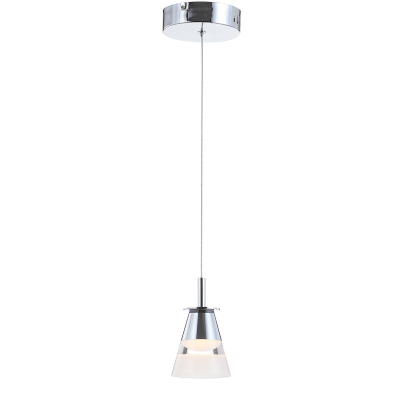 5" LED Metal Adjustable Alain Pendant Chrome - Jonathan Y