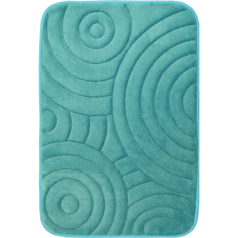17"x24" Indulgence Bliss Bath Mat Aqua - Home Dynamix
