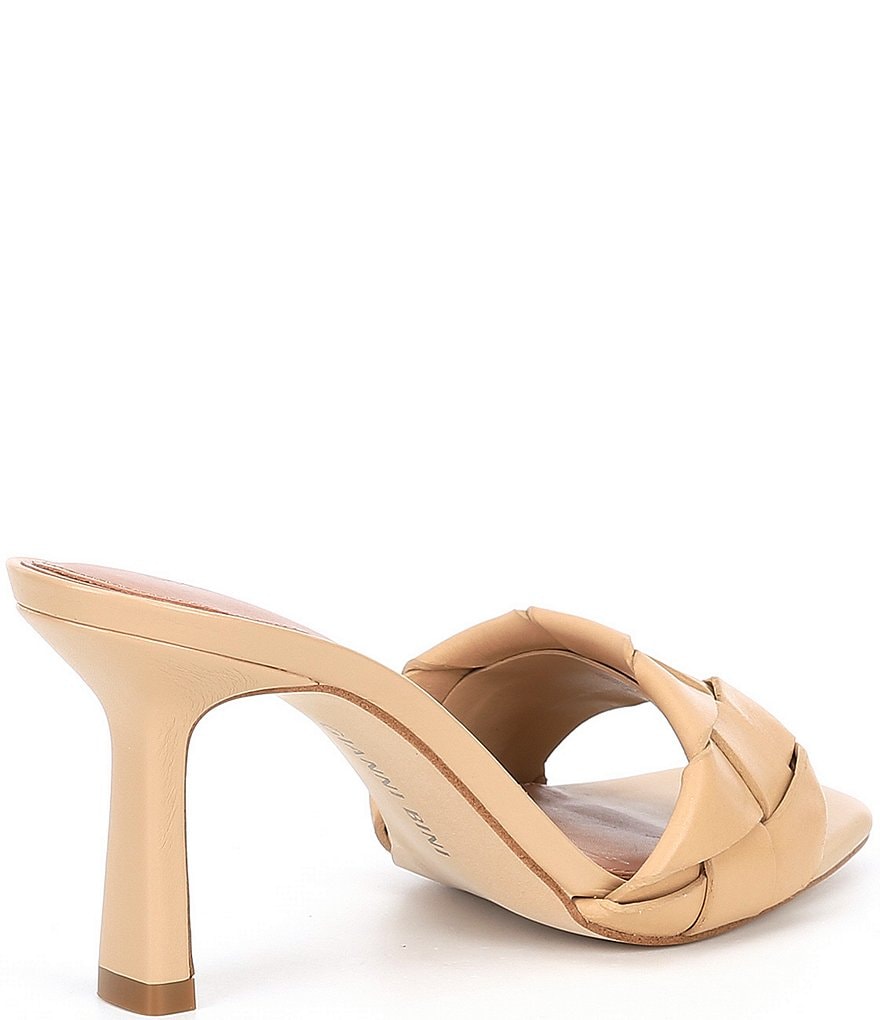 Gianni Bini Alonia Square Toe Woven Leather Mules