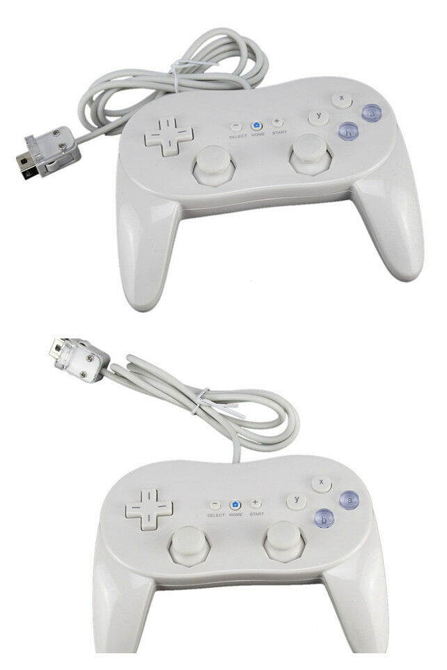 Classic Game Controller Pro For Wii &Wii U Remote Gamepad Black & White
