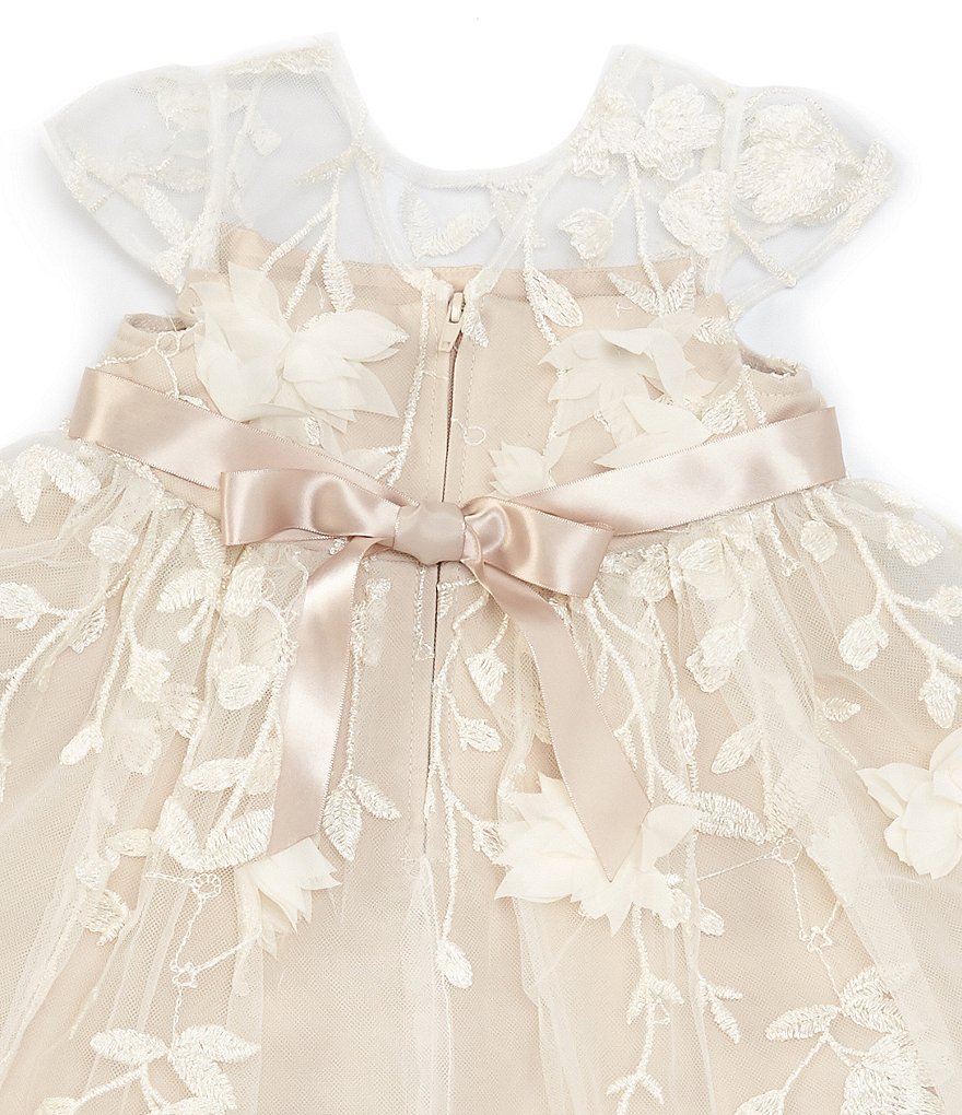 Habitual Baby Girls 12-24 Months Flutter-Sleeve Striped Faux-Wrap Dress