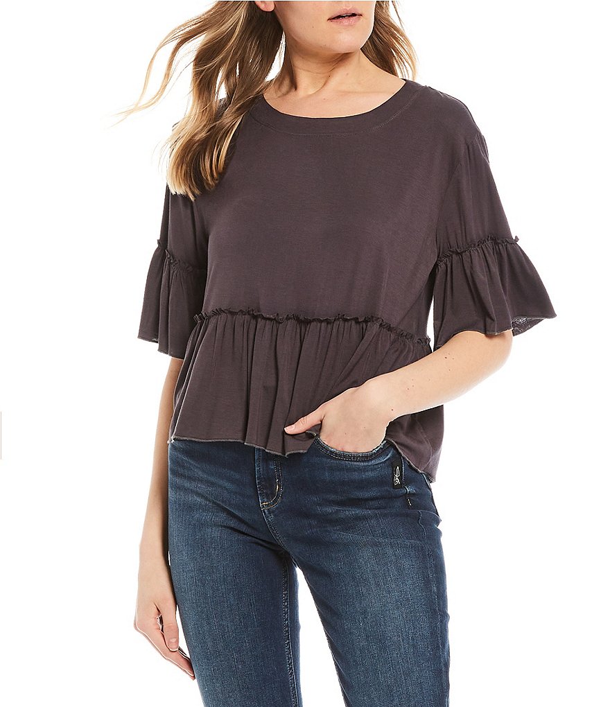Originality Short Sleeve Boho Peplum Top