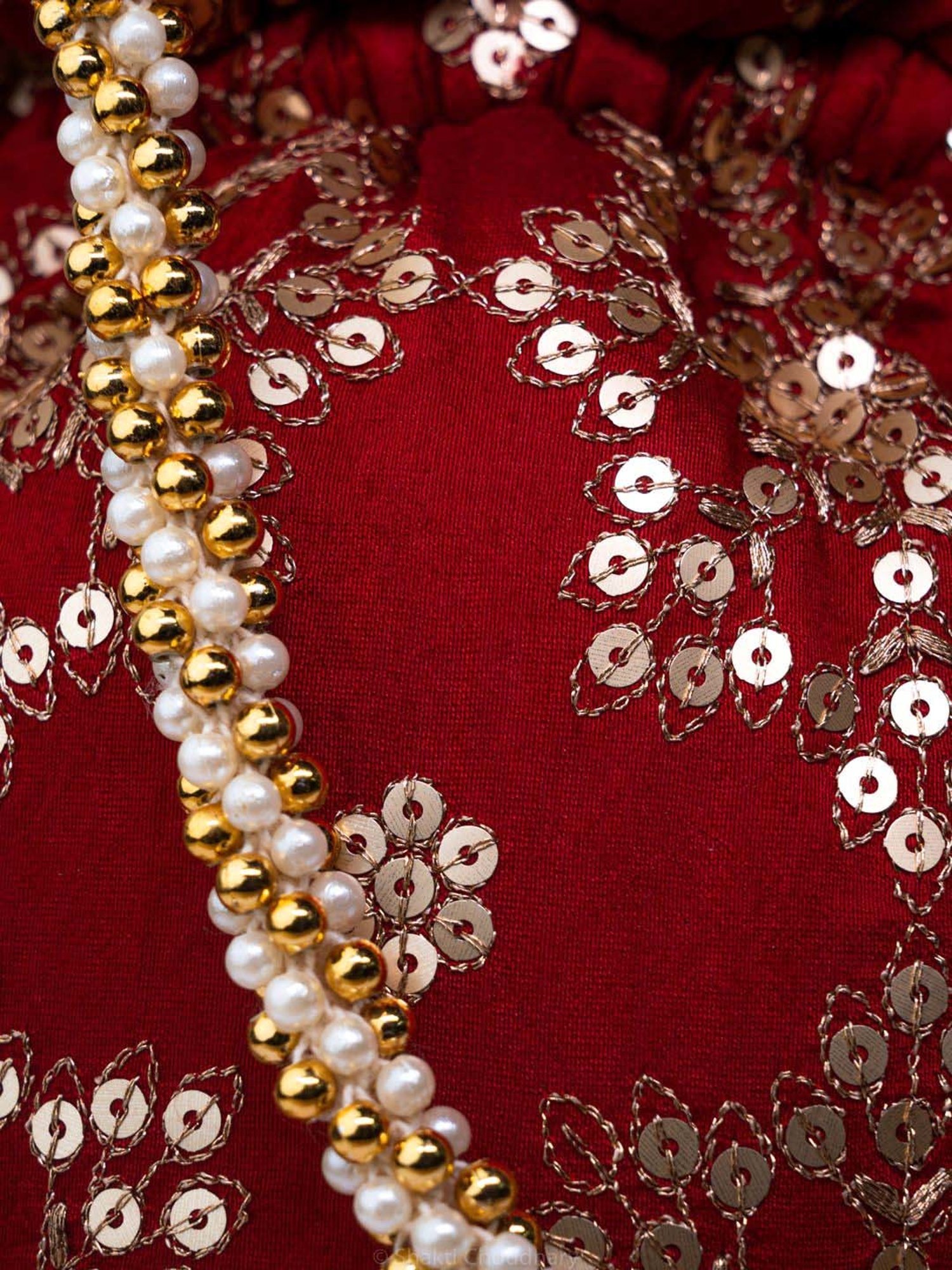 NR by Nidhi Rathi Red Fabric Potli