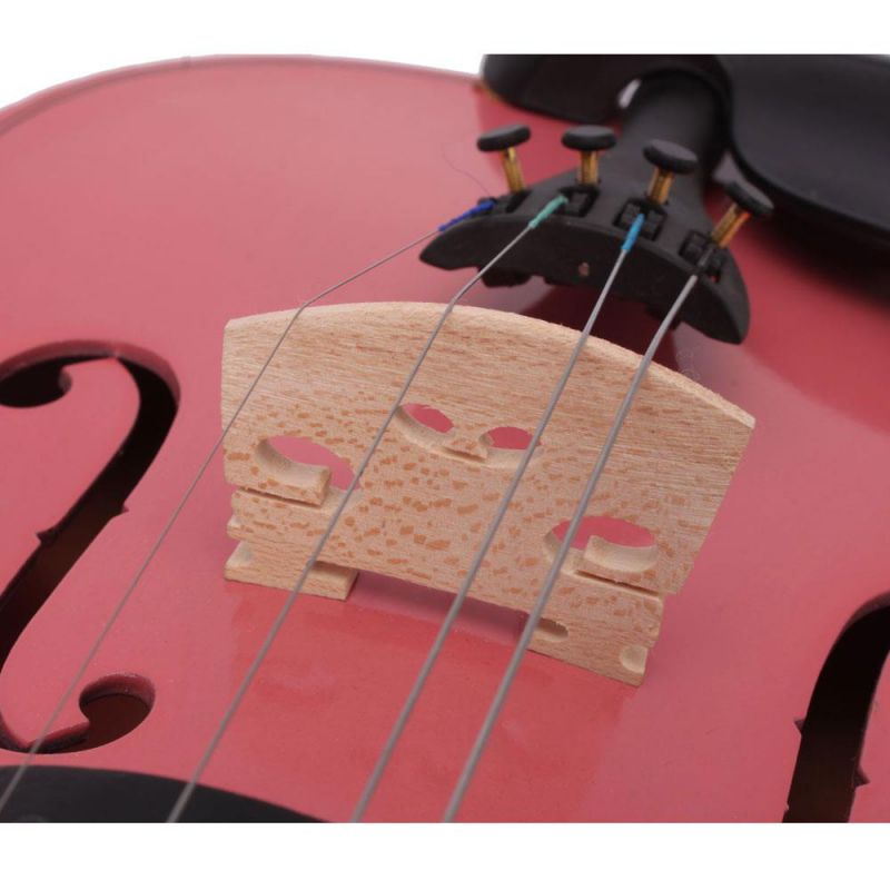 New 3/4 Size Acoustic Violin  w/ Case Bow Rosin Pink for Kids Children