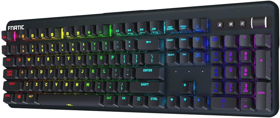 Fnatic Streak - LED Backlit Full RGB Mechanical Gaming Keyboard - Cherry MX Red Switches - Ergonomic Wrist Rest - Premium Pro Esports Gaming Design