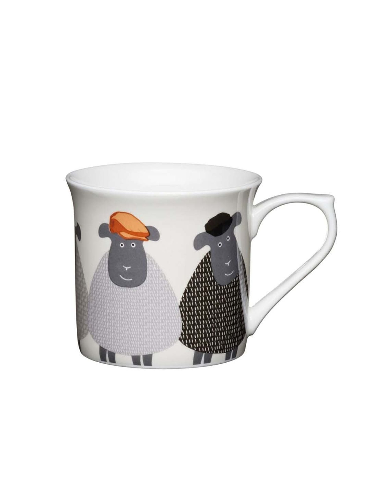 KitchenCraft Grey Bone China Fluted Mug (0.3 L)